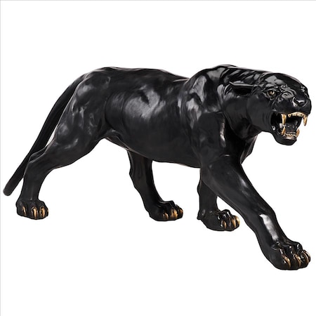 Design Toscano Panther Predator Black Jaguar Cast Bronze Garden Statue PB1194